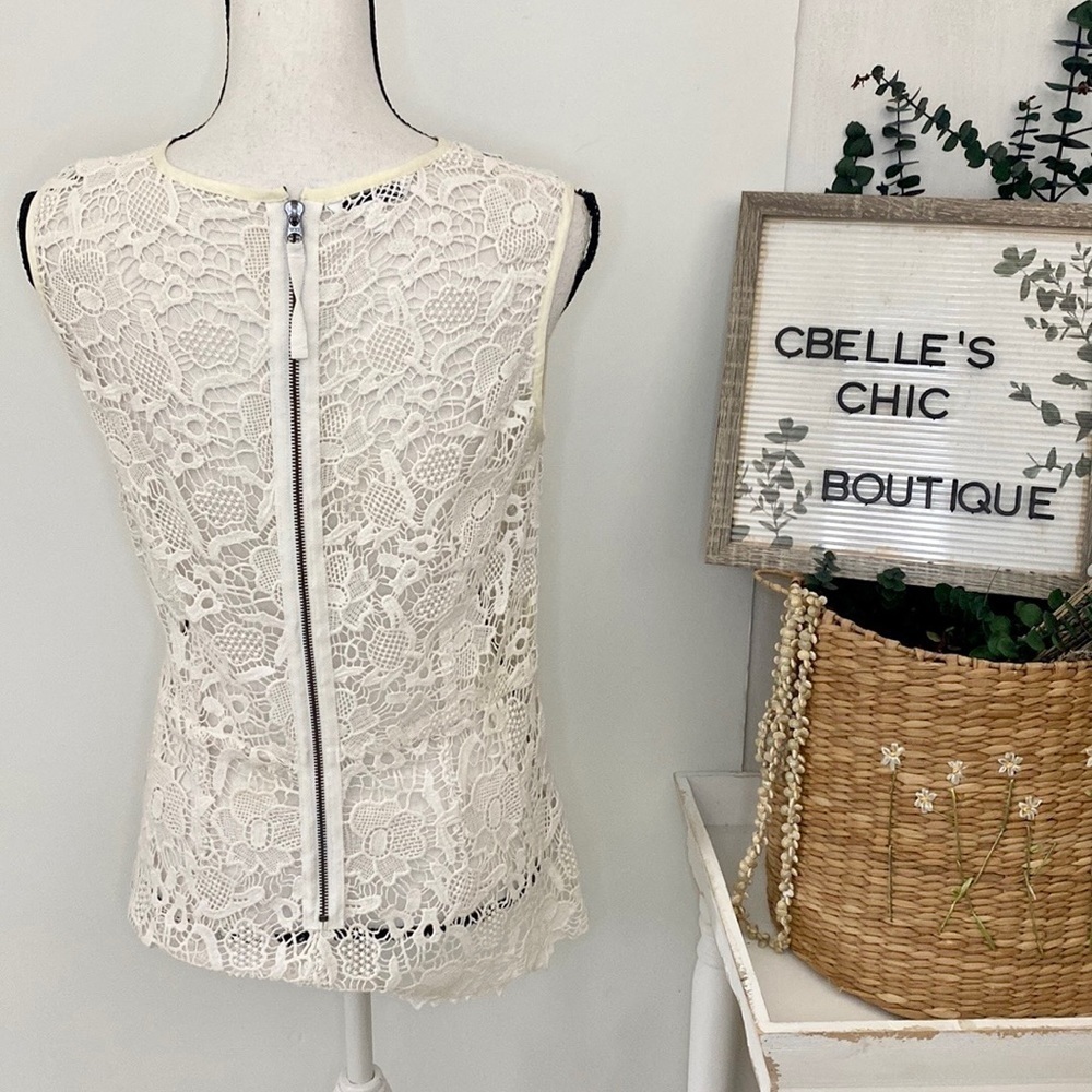Cabi Sleeveless Needle Lace Floral Top Style 800 - Picture 6 of 11